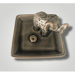 Queimador Incenso Cerâmica Elefante - Cinza