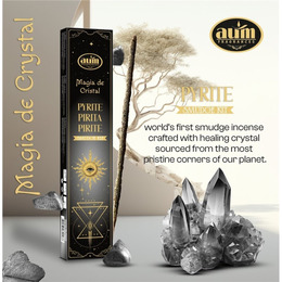 Incenso Aum Magia de Cristal 20g+Cristal Pirite